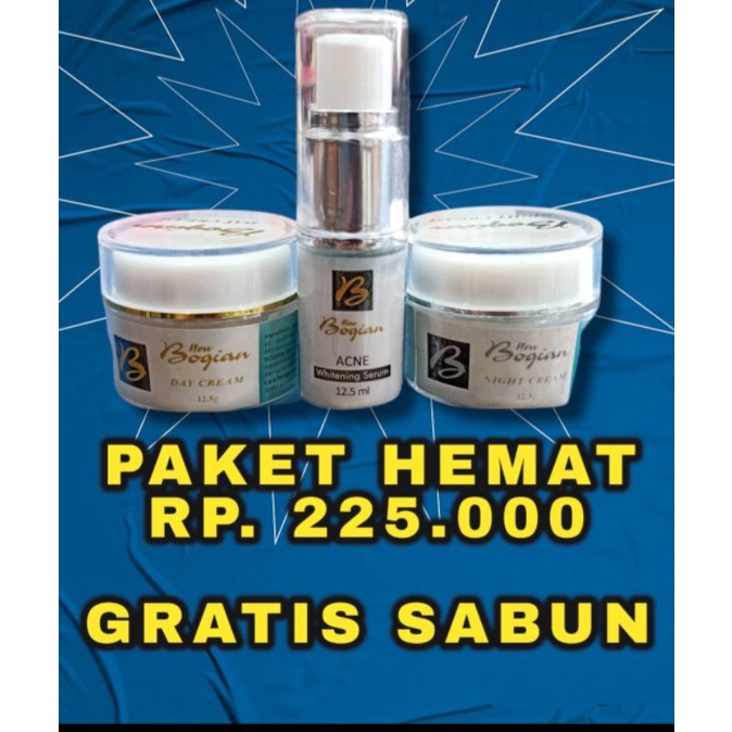 Paket Skin Care Bogian(cream malam,cream siang,serum,sabun wajah)