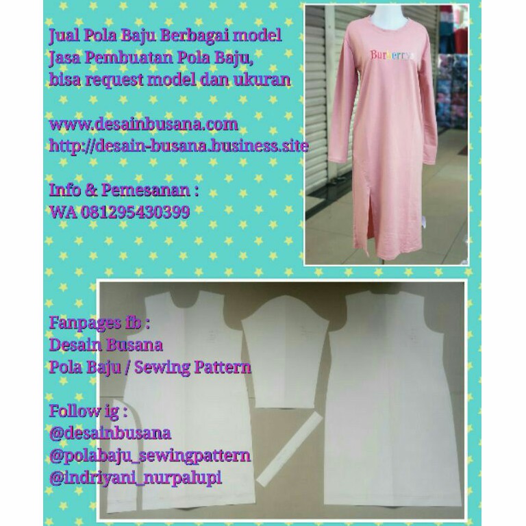 Pola Produksi Tunik Kaos Babyterry - Pola Tunik - Pola Kaos - Pola baju