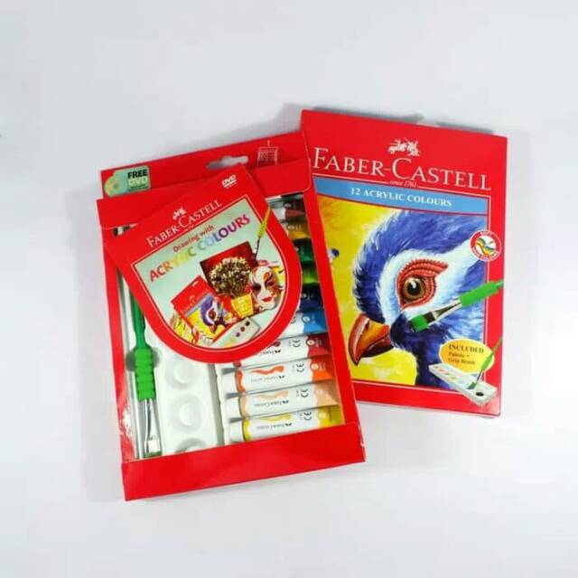 

Cat Acrylic Faber Castell 12 warna