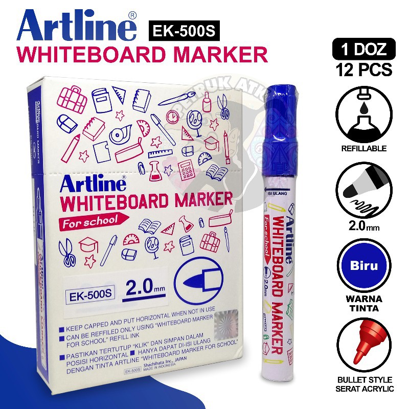 

[PCS] SPIDOL WHITEBOARD ARTLINE EK-500S FOR SCHOOL 2.0 MM HITAM / BIRU / MERAH*