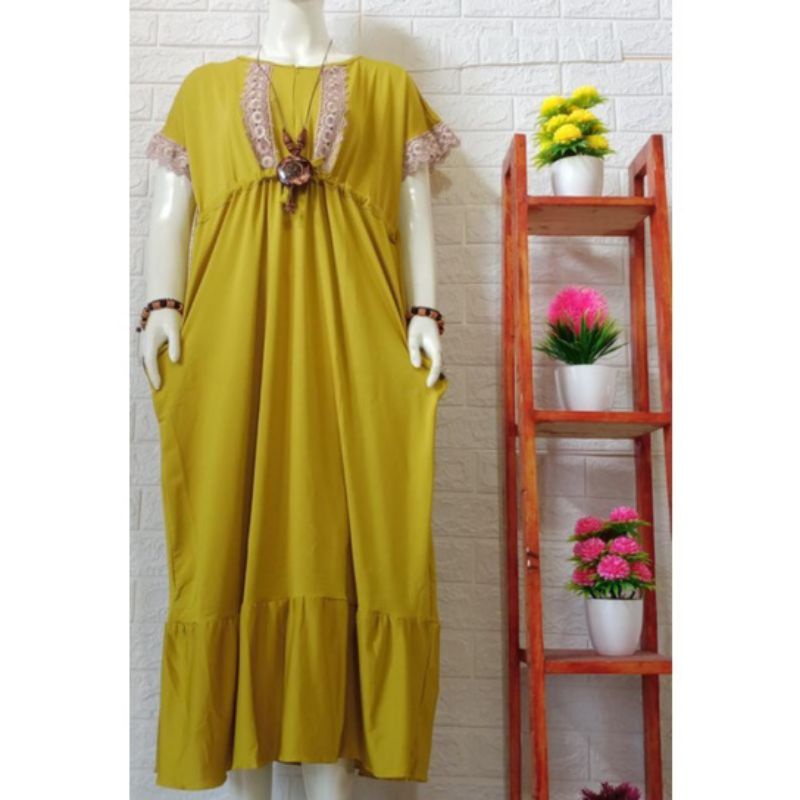 Daster Arab Renda Jumbo Jersey Daster Panjang Daster Busui