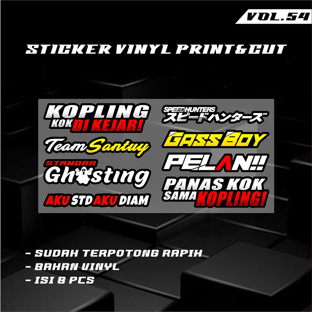 Sticker Racing Vinyl Pack Print &amp; Cut Stiker Motor