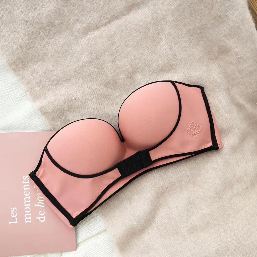 [ LINGERIE MASTER ] - B-36 TERMURAH Bra Push Up BH Bralette Bra Sexy Import Anti Slip Sexy untuk Wanita Bra One-Piece-B-36 Pink