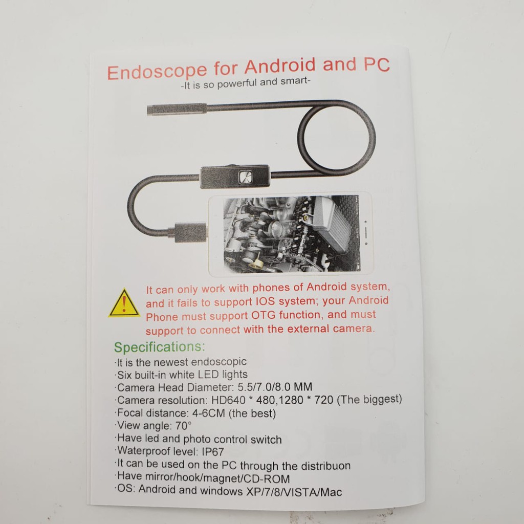 Camera Endoscope/ SmartCam Inteligent Endoscope/ Android Endoscope / Kamera Mini Smartcam