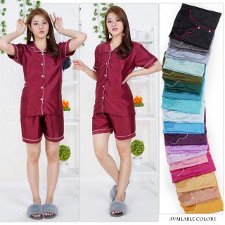 ISANNY PIYAMA SATEN VELVET HP/PYAMA BAJU TIDUR/PIYAMA PAJAMAS/PIYAMA MURAH/PYAMA DEWASA/REAL PIC