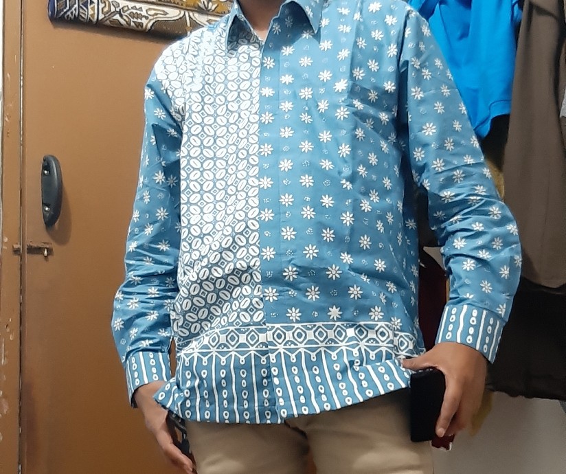 Cap Motif Dwikora Kemeja Batik Pria Lengan Panjang Kain Atasan Baju Cowo Cowok Jumbo Modern Premium