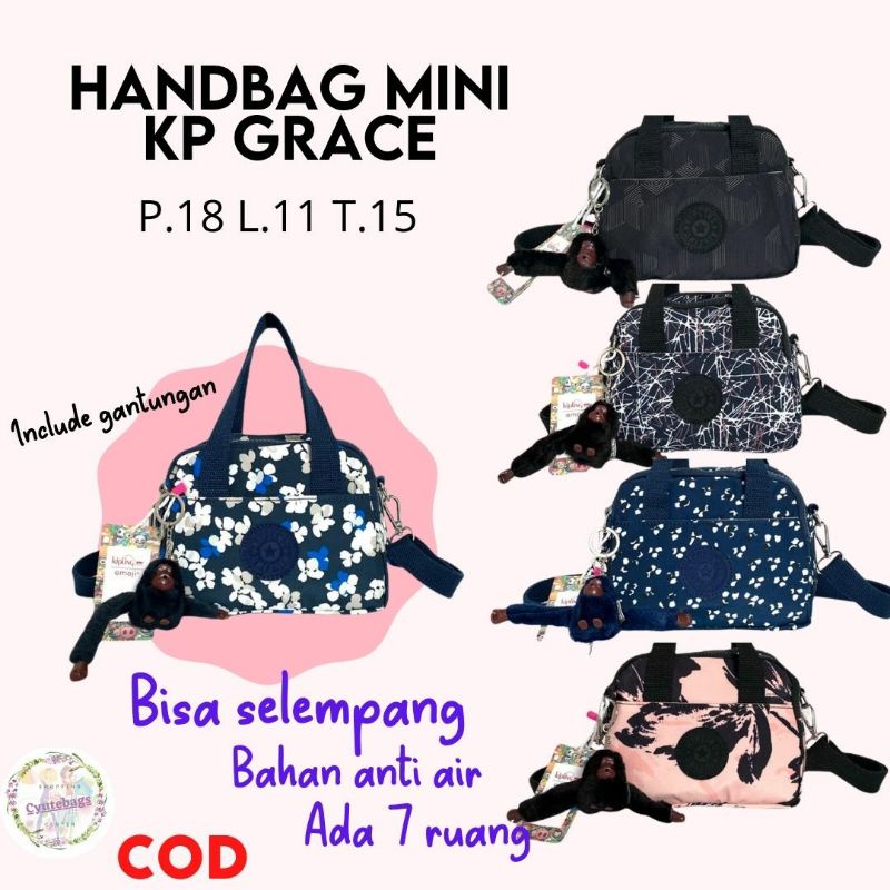 Tas selempang Wanita mini tenteng sling bag import Kipling Grace 2fungsi anti air