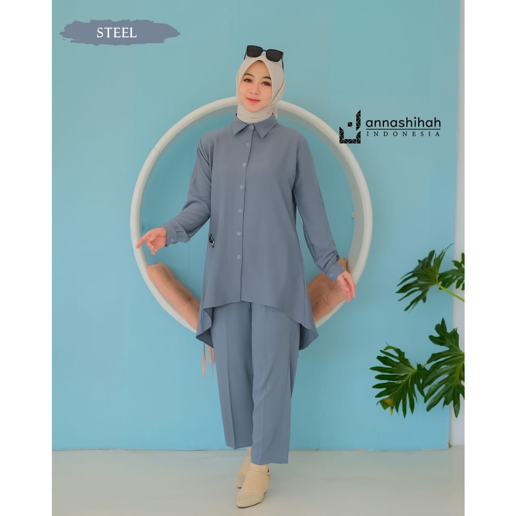 ONE SET KERJA NIANA ANANDA ORI ANNASIHAH BERLABEL KEMEJA WANITA STYLE WORK MASA KINI