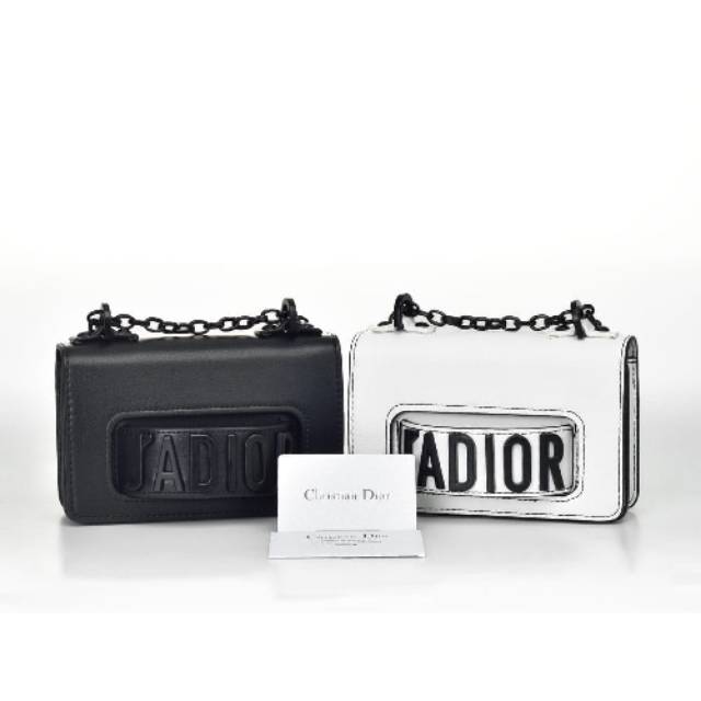Tas Dior Jadior Flap Ultra Black Calfakin Mini Hitam