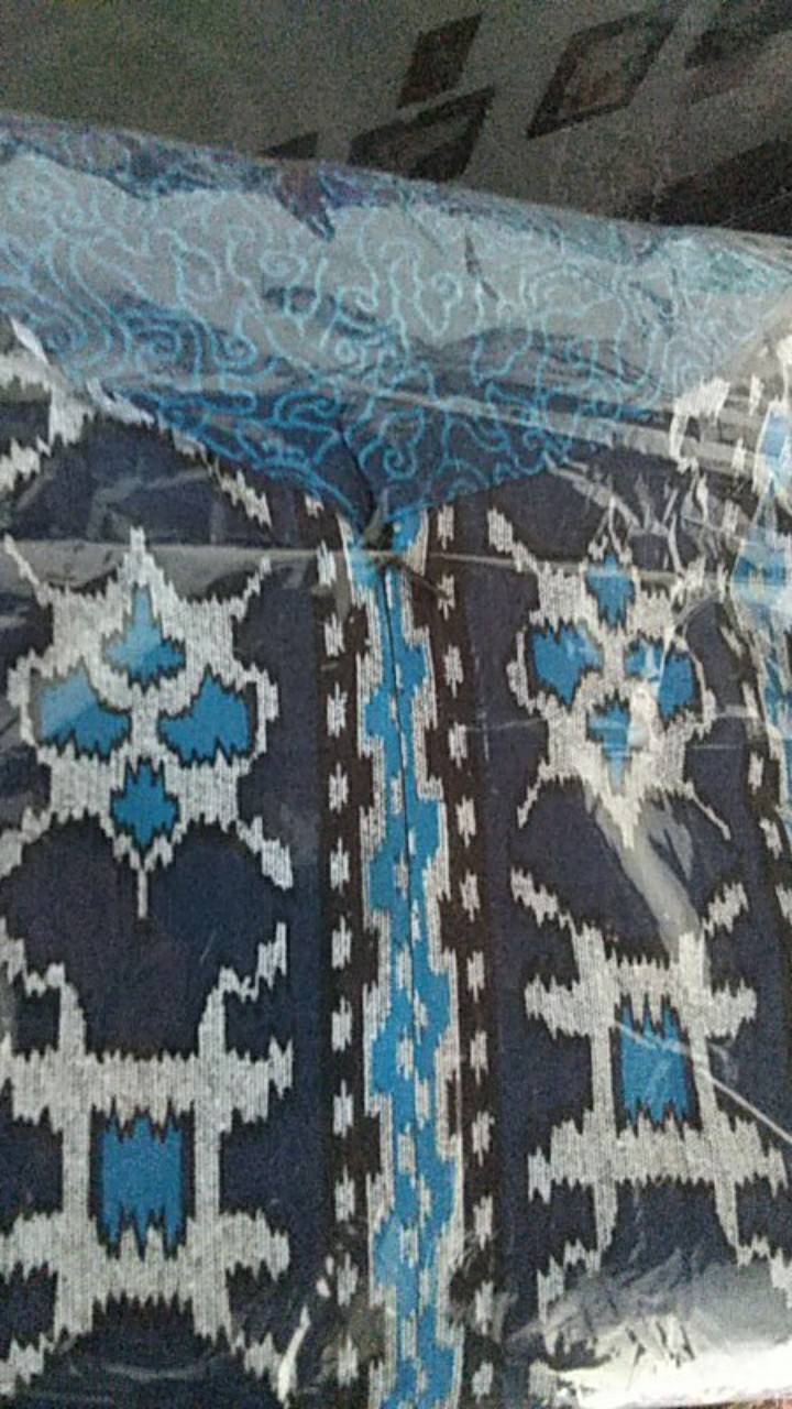 Batik Couple Keluarga Maura Couple Sania Ruffle Ori Ndoro Jowi Dnt Termurah Motif Mega Mendung Biru