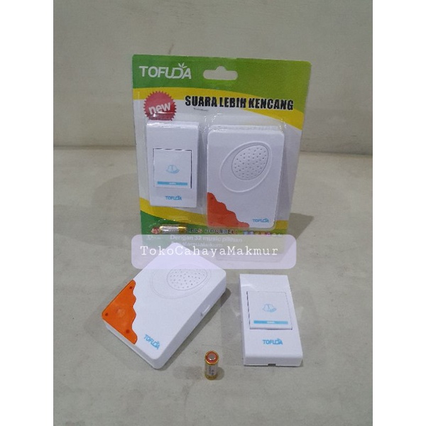 Bel Pintu Rumah / Bell Remote Wireless AC/DC 1 Remote/Tombol Tofuda