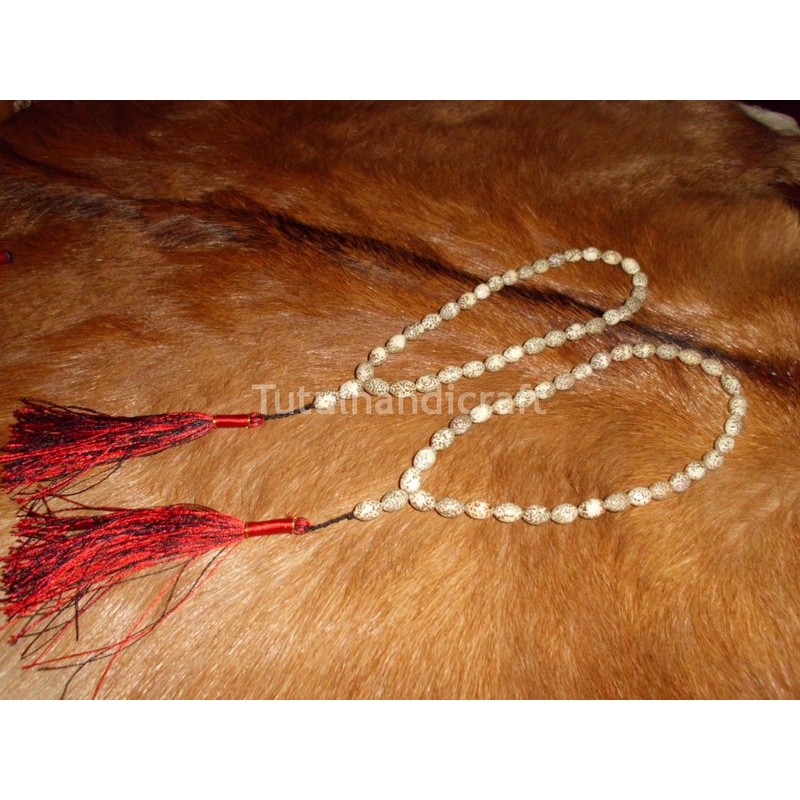 tasbih biji rotan bulat mlinjo ukuran 33 biji diameter 8 mm