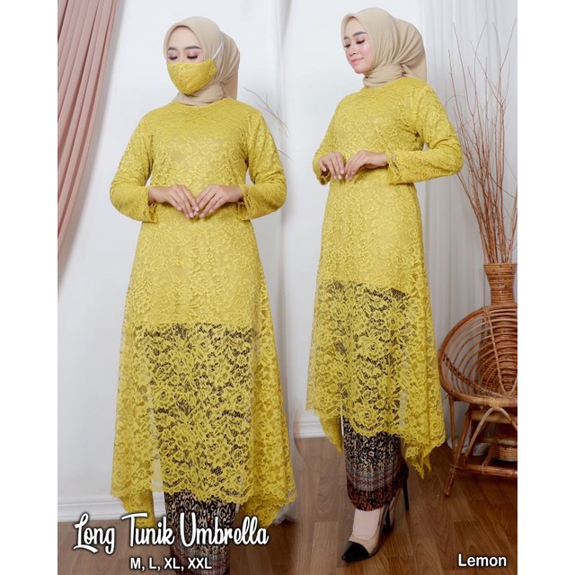 Stelan Kebaya Semi Gamis Umbrella (LongTunik)+ Rok Original Butik,Realpict!!