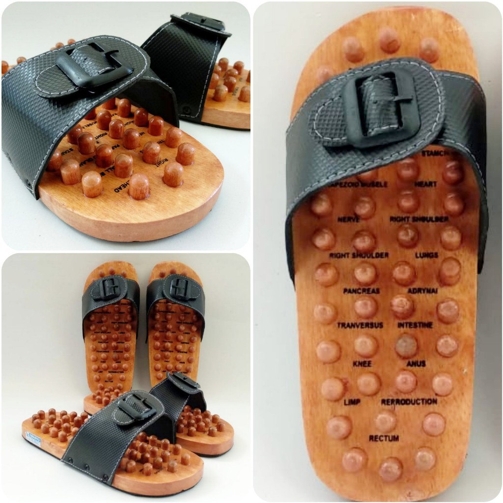 Sandal Kayu Rematik/Sandal Refleksi/Kesehatan/Rematik Kayu Bakiak