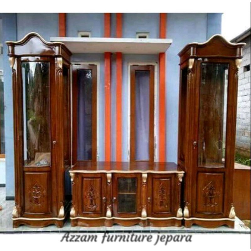 bufet tv hias jati mewah mebel jepara