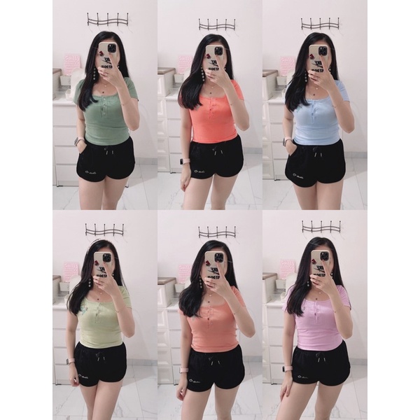 atasan leher happinese square wanita | atasan squareneck kaos strect import wanita | croptop squareneck | tshirt leher kotak kaos import | atasan korean fashion wanita | aquarius boutique89 grosir