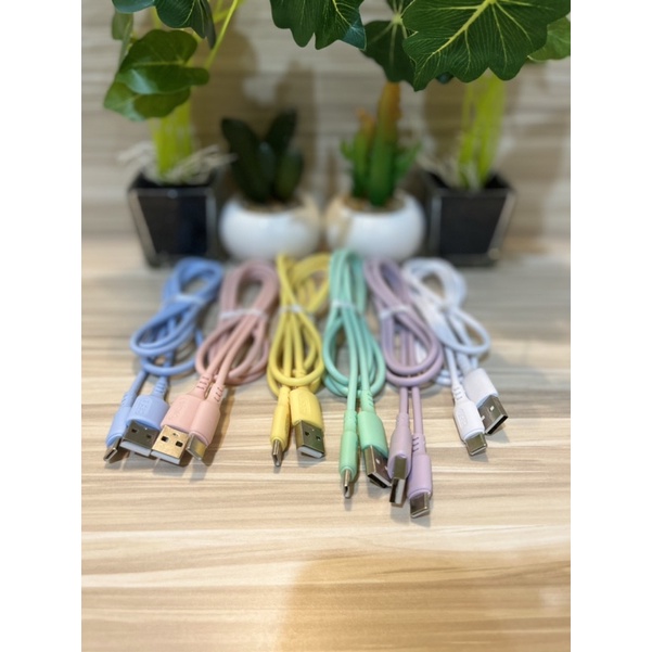 Kabel Charger/Data For  Android Type Micro Type C Type Lightning Semua Merk Hp USB Macaron