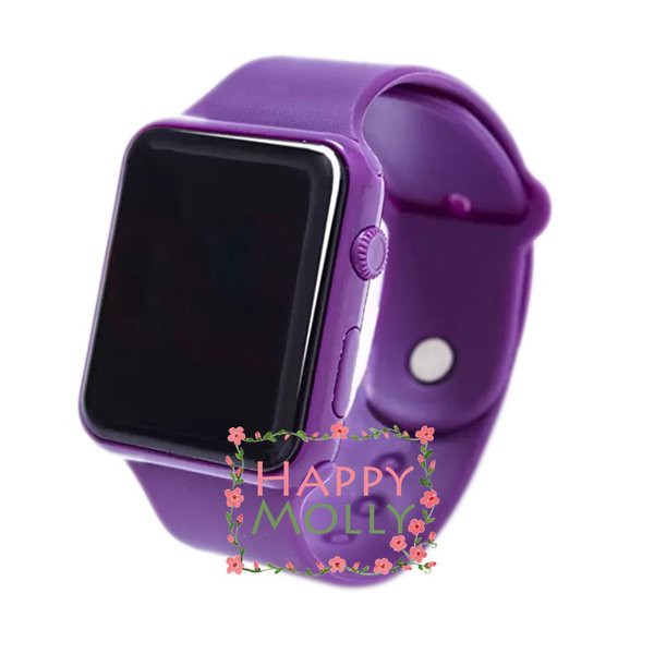 TERLARIS -  LED Watch Ungu Jam Tangan Digital Pria &amp Wanita - Strap Rubber