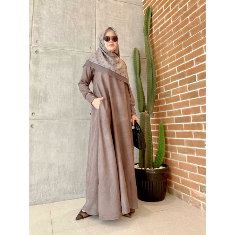 GAMIS POLOS BAHAN BABY KODORAY | SORAYA DRESS BY GREENISM