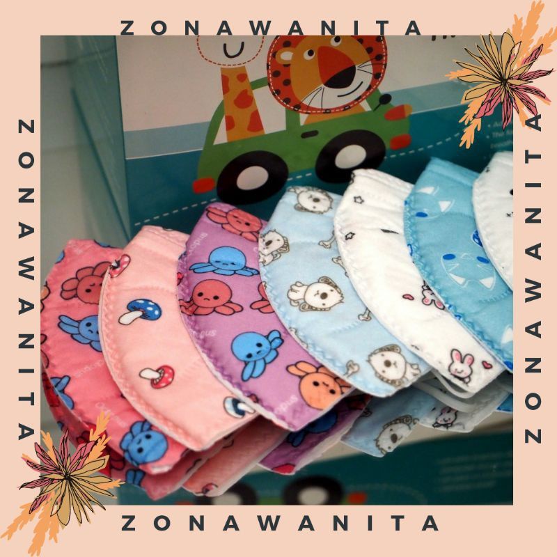 Masker Anak Kids Child KN95 5PLY Tanpa Respirator /Earloop Protective /Masker Anak Motif