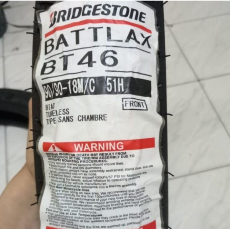 BAN LUAR BATTLAX BRIDGESTONE BT 46 UK 90/90-18