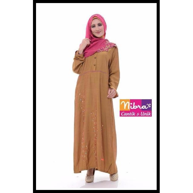 Baju Gamis Model Sekarang Nibras NB 77 Gold Baju Wanita Terbaru Gamis Syari Terbaru