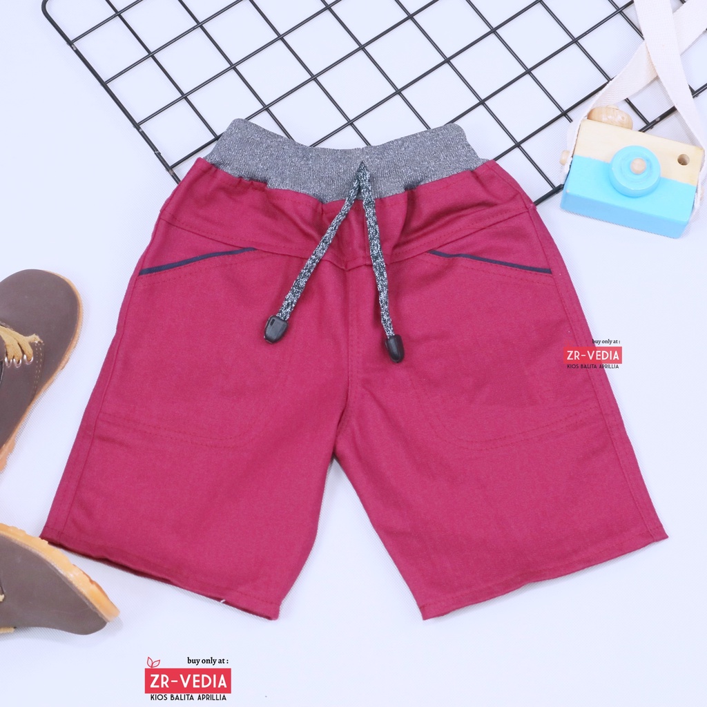 [POLOS] Celana Pendek Daffa uk 1-12 Tahun / EXPORT Quality Bawahan Anak Laki Pants Semi Jeans Polos Cowok