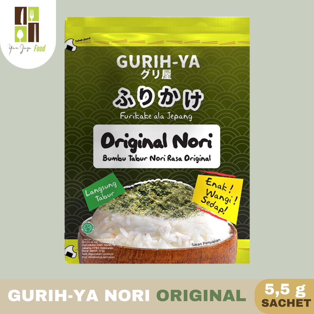 Gurih-Ya Nori Tabur Rumput Laut [Original/Pedas/Keju/Bonito] SACHET 5,5g