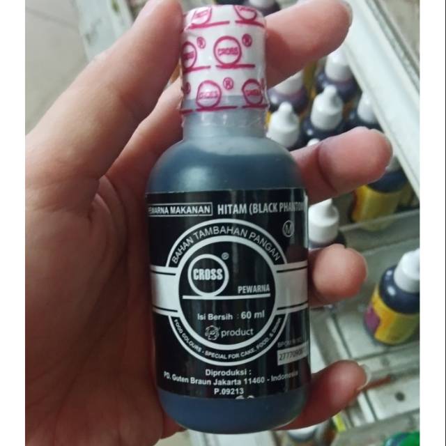 

60 ml Cross pewarna makanan warna hitam (black phantom)