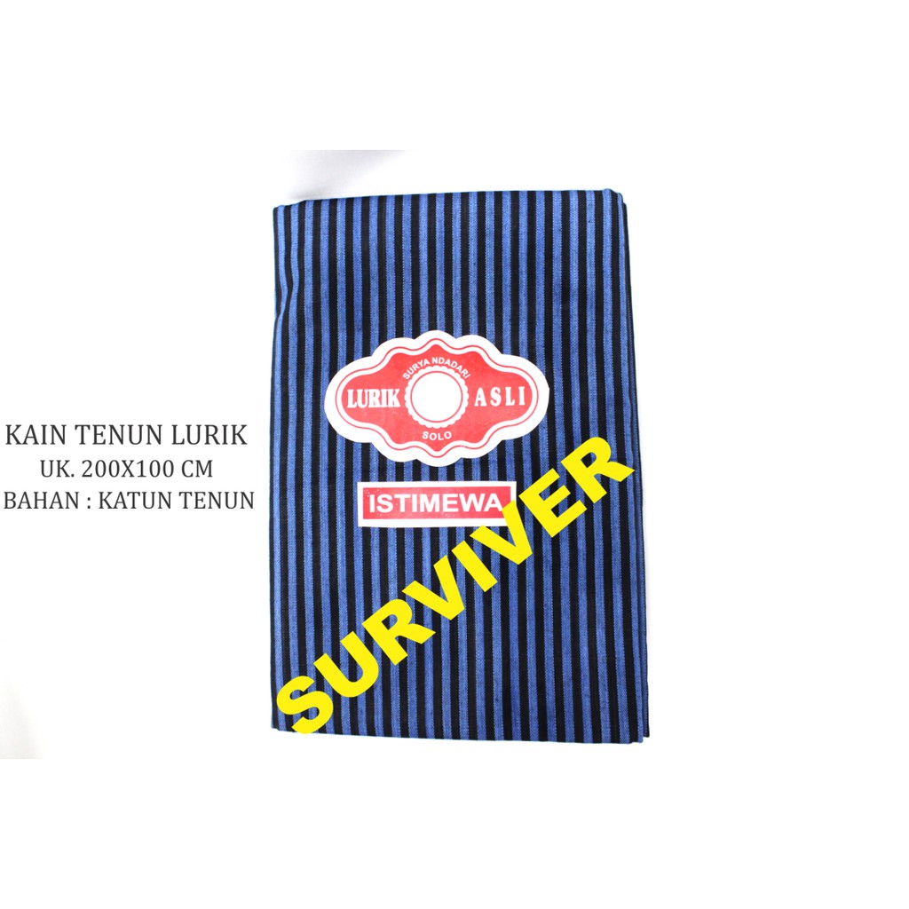 Kain Batik Tenun Kain Khas Jogja Solo Motif Garis Biru Merah Original Halus