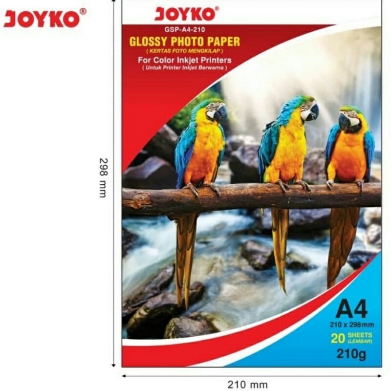 

Glossy Photo Paper/Kertas Foto GSP-A4-210 Ukuran A4 210gr Joyko r
