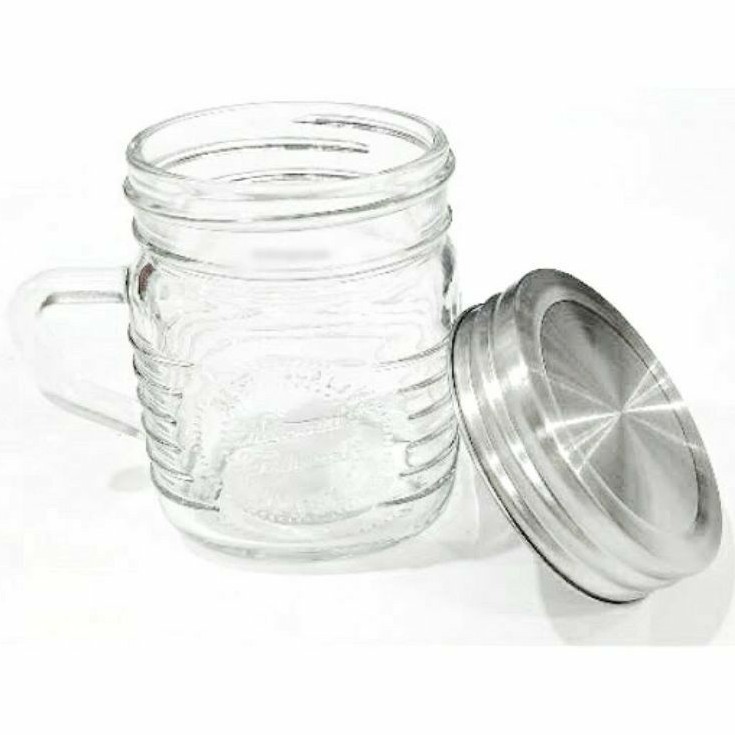 Drinking Jar Bahan Gelas Tutup Ulir Kecil jarcp