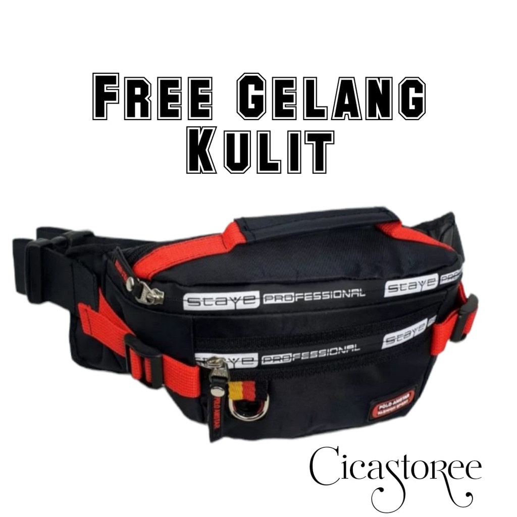 Terlaris Di Tas Pria Dan Wanita / Tas Waistbag Tas Pinggang Slempang Pria Selempang Distro Westbag Kasual Keren Tas Bahu Free Gelang Tanggan Kulit Keren