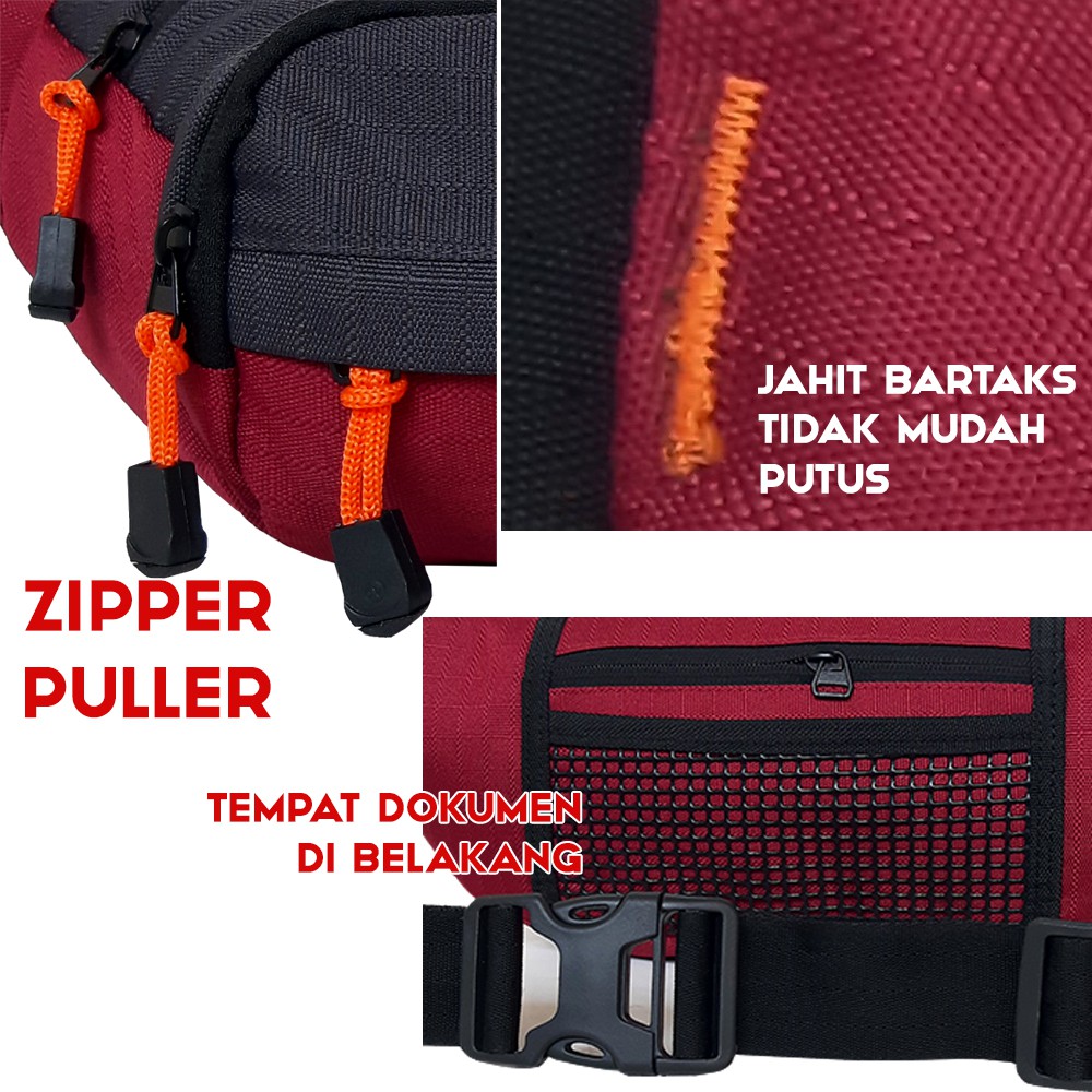 Tas Pinggang Pria Distro Elbrus 2 Warna - Waistbag Cowok - Tas Selempang Pria