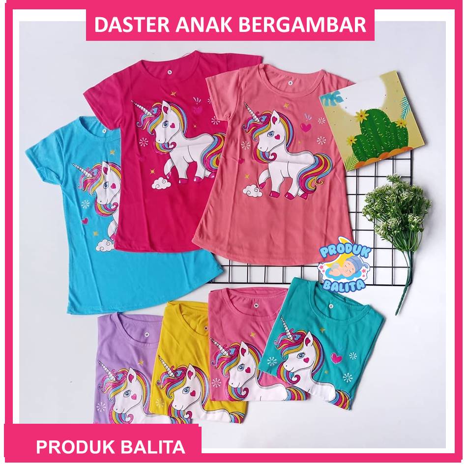 Daster Anak Perempuan Murah Unicorn Usia 2-11 Tahun Terlaris