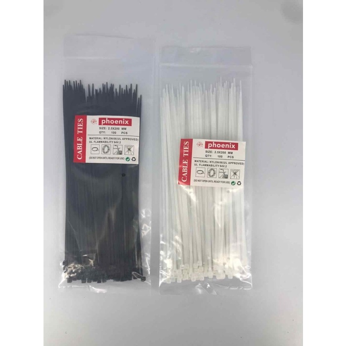 

Kabel Ties Cable Tie 2.5 x 200mm (20cm) CV 200 - Hitam Kabel ties