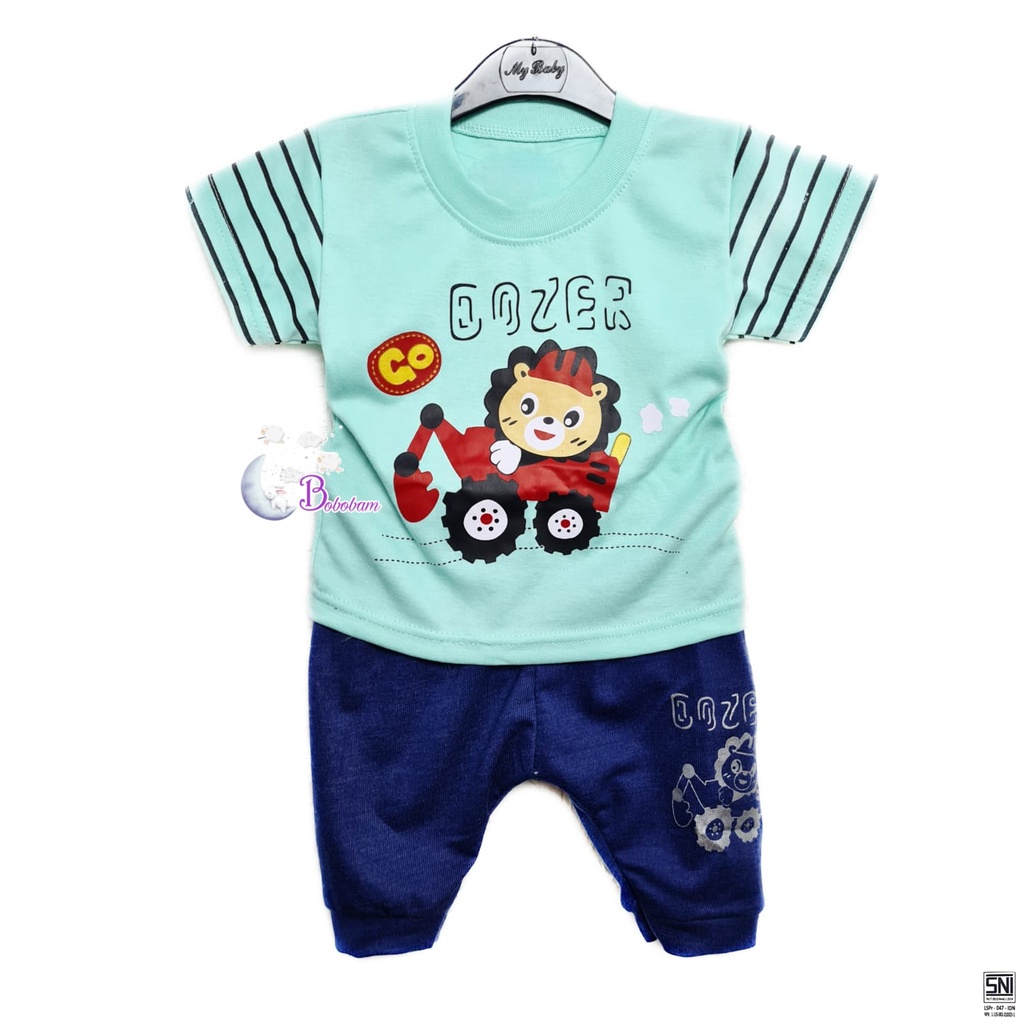 BOBOBAM BAJU BAYI ECER CASUAL KASUAL SETELAN ANAK HEWAN SINGA HARGA GROSIR