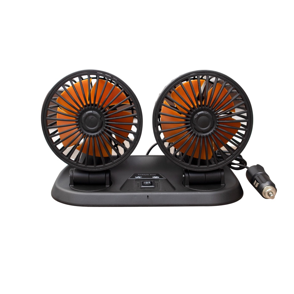 Portable Car Fan/Kipas Angin Mobil 5 volt 360 Derajat Double Head USB Dengan 3 Kecepatan