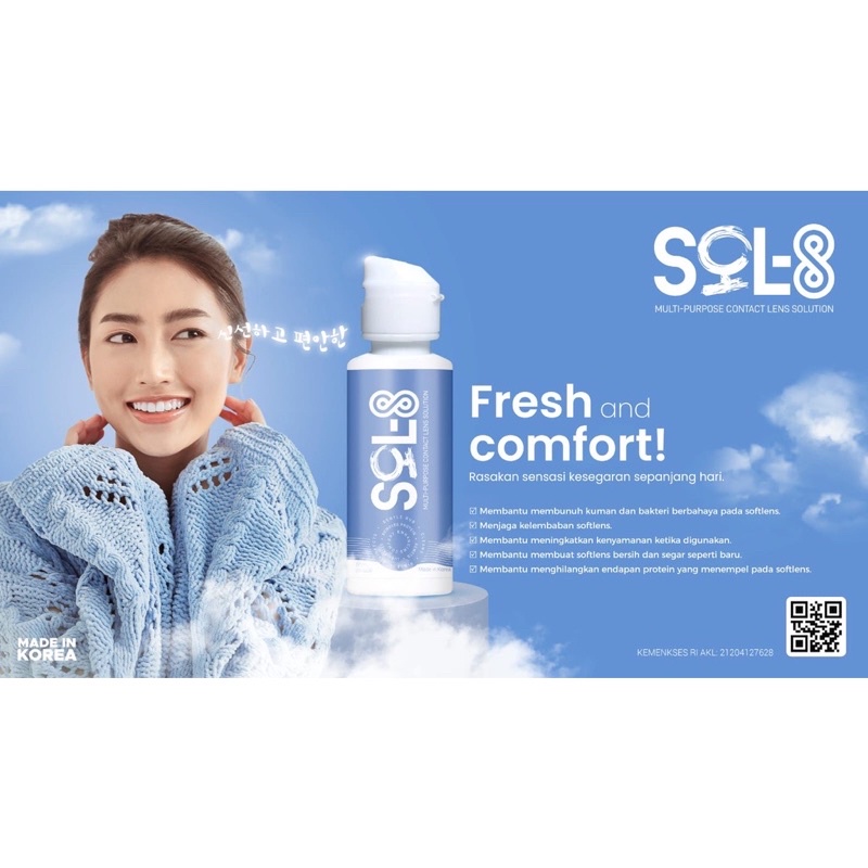 (GROSIR 5.100) Air Softlens X2 SOL-8 60ml / Cairan Softlens SOL 8 60ml / SOL 8 60 ml / Air Softlens SOL8 / Air Softlens Multi Purpose