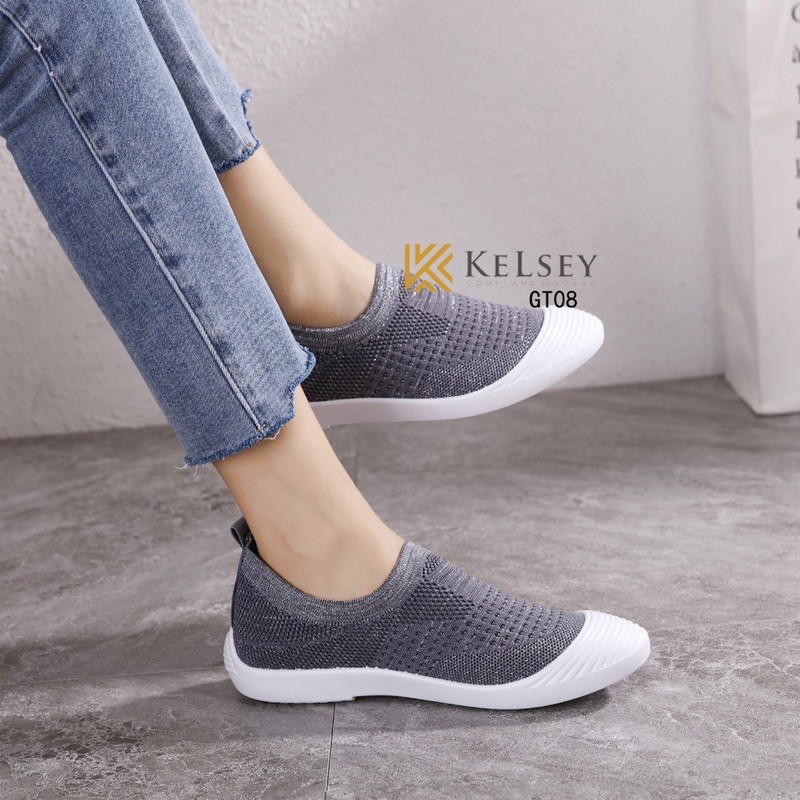 RESTOCK!!  NICOLE SEPATU FLYKNIT FLAT SHOES KELSEY #GT08 SLIP ON WANITA IMPORT