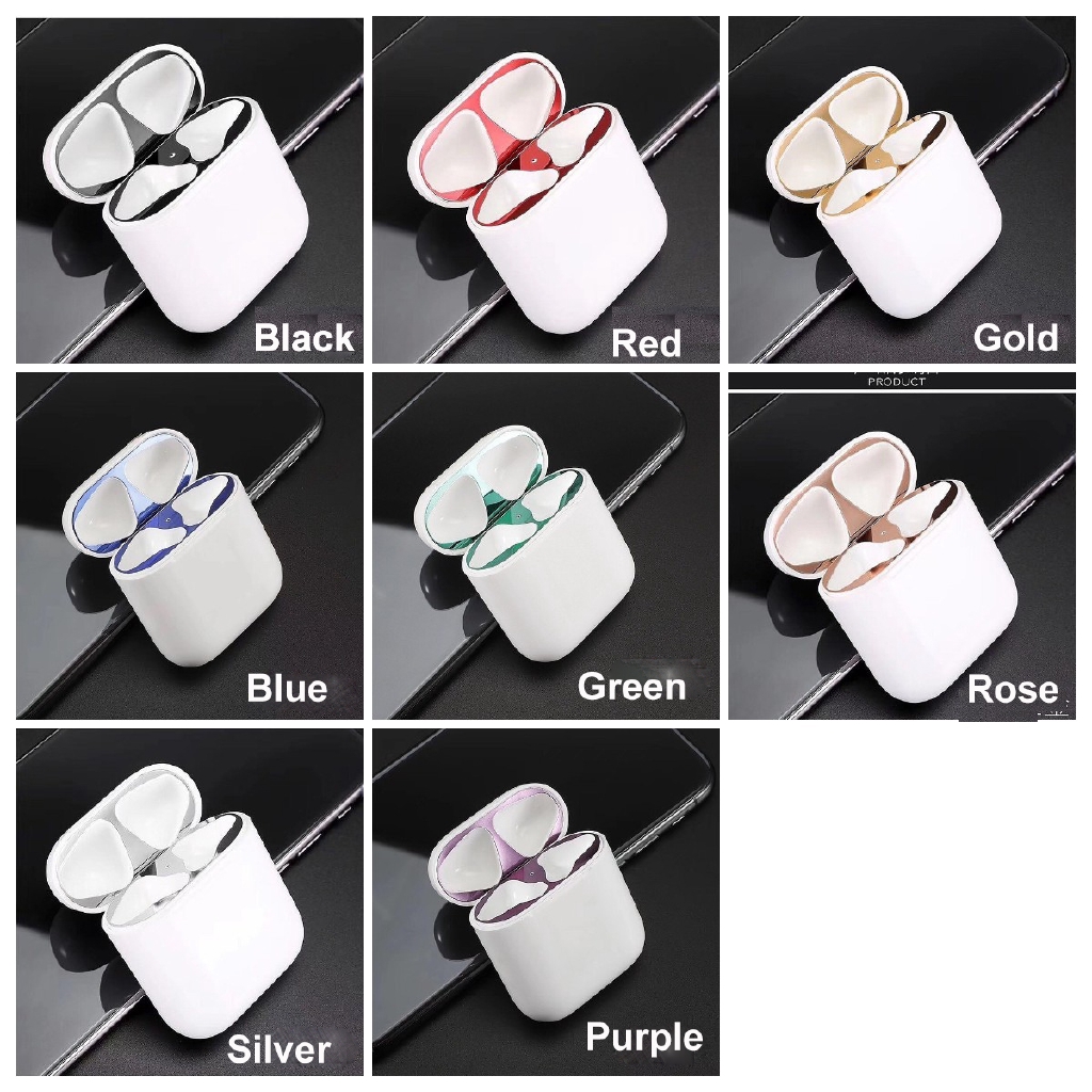 Hot Sale/Apple AirPods Case Protection Sticker Penutup Pelindung Debu Logam Pelindung AirPods Dari Serutan Logam