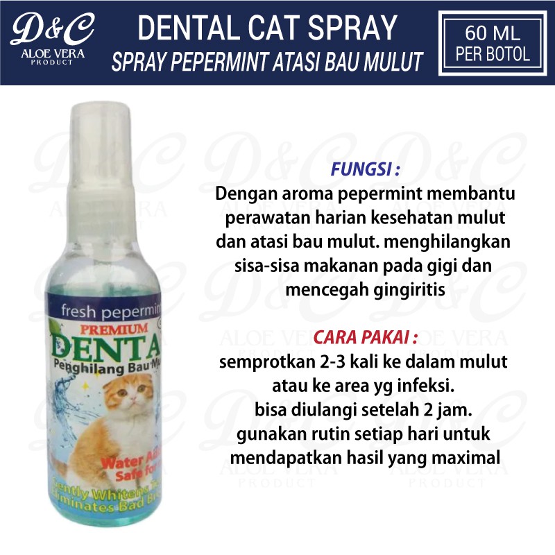 DENTAL CAT PREMIUM Penghilang Bau Mulut Kucing Aroma Fresh Pepermint
