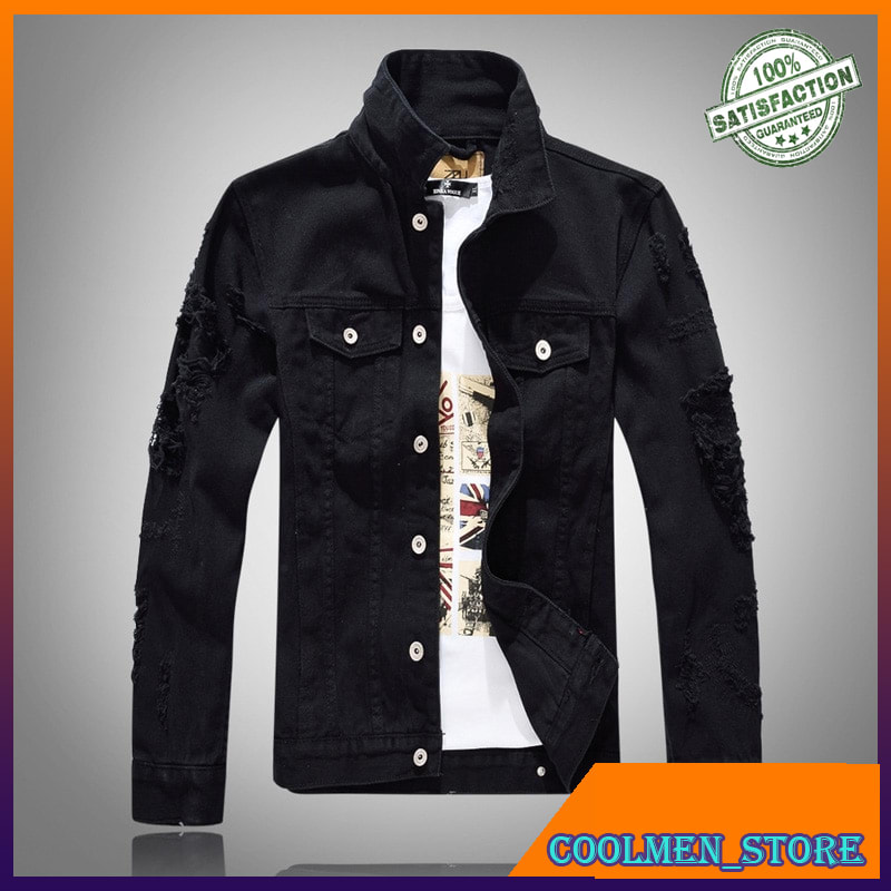 Jaket Jeans Pria / Jaket Denim Pria Autumn Winter Fashion Men Jacket Streetwear Punk Style Denim