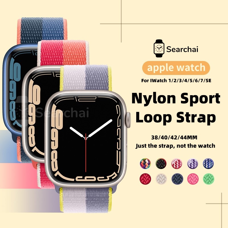 Smart Wacth Nylon Sport Loop Strap 38mm 40mm/42mm 44mm For iWatch Series SE 6/5/4/3/2/1/  Band Tali jam T55 T500 HW18/HW19 DT7/HW12/HW1616