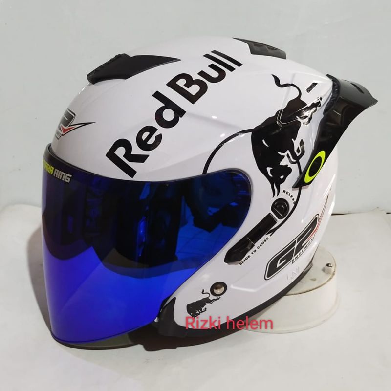 Helm Original G2 Optimax Paket Ganteng-Pt stkr htm kc blue