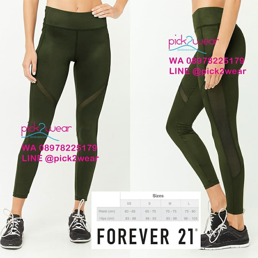 TerlarisForever 21 monochrome legging sport yoga zumba mesh green olive