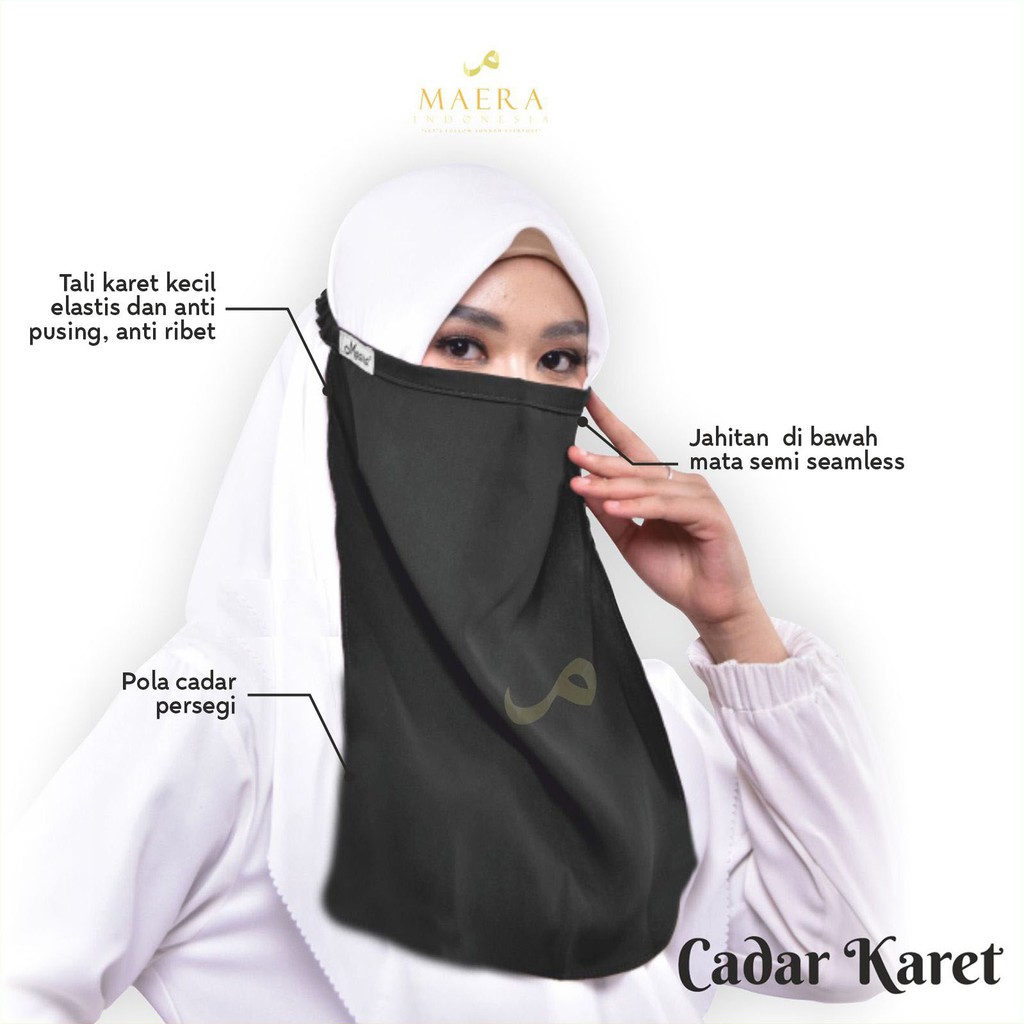 Cadar Niqab Karet Wolfis Premium Adem dan Anti Pusing by Maera Indonesia