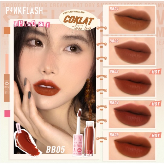 PINKFLASH #PinkDiary Silky Velvet Matte Lip Cream - Lip Krim Korea Tahan Lama