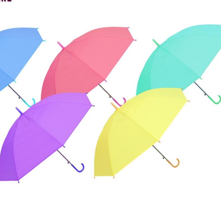 payung Transparan Style Korea Jepang Polos Warna Warni Payung Lipat Bening Cantik Payung Rainbow Umbrella Fashionable Candy