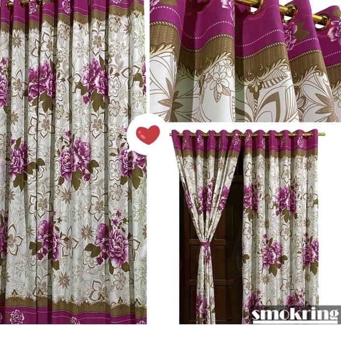 ░☺░ GORDEN SMOKRING + PONI MOTIF BUNGA PINK LAURA